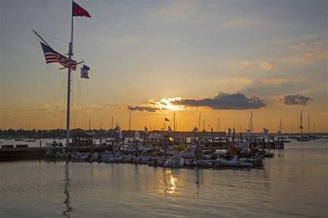 View from Harbour Court, NYYC's on-the-water clubhouse in Newport