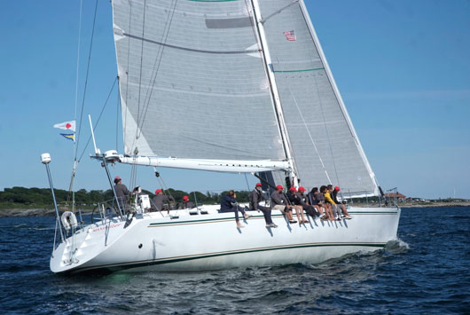 Maximizer the Farr 72 skippered by Jose Diego-Arozanena had a short lead over Siren last night: Photo Barry Pickthall/PPL