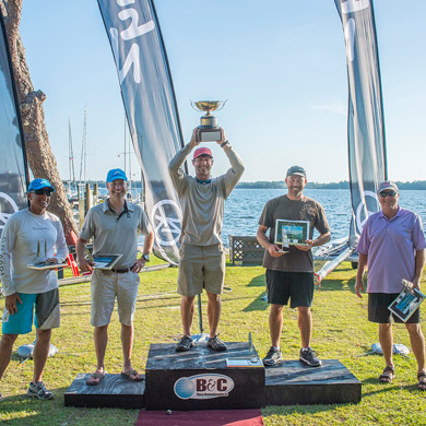 The top finishers, from left to right: Bob Hodges (5th), Bailey White (3rd), Matt Struble (1st), Bruce Mahoney (2nd), Woody Cope (4th)