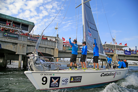 Taylor Canfield and his US One team celebrating their win  Photo BOB GRIESER