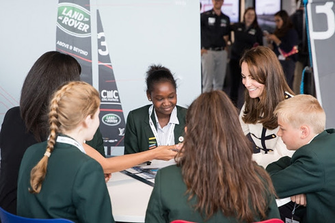 The Duchess participated in a pilot 'STEMcrew' digital lesson with young people from St Edmund's Catholic School, Portsmouth (c) Nick Dimbleby