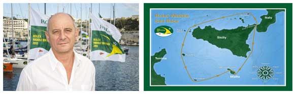 Godwin Zammit, Commodore, Rolex Middle Sea Race Course Map