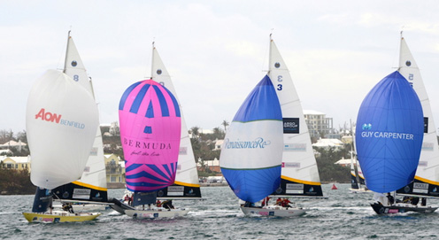 Mixed up matches racing in Group 2 Qualifying round-robin matches on Day 2 of the Argo Group Gold Cup, Stage 6 of the Alpari World Match Racing Tour.  Talbot Wilson 