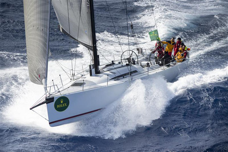 CANTANKEROUS (ITA) surfing a wave in the final approach to Malta