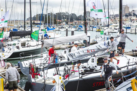 Dockside preparations at the St. Francis Yacht Club