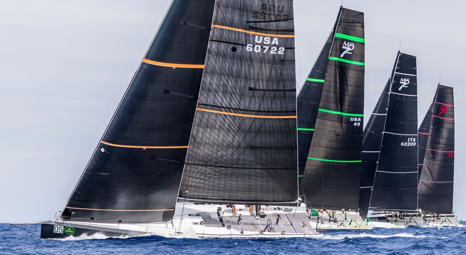 (Bella Mente Racing at the 2017 Rolex Maxi 72 World Championship in Porto Cervo (Photo Credit: Rolex/Carlo Borlenghi)