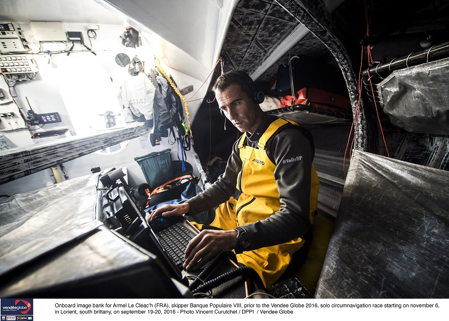 Onboard image bank for Armel Le Cleac'h (FRA), skipper Banque populaire VIII, prior to the Vende Globe 2016, solo circumnavigation race starting on november 6, in Lorient, south brittany, on september 19-20, 2016 - Photo Vincent Curutchet / DPPI / Vendee Globe